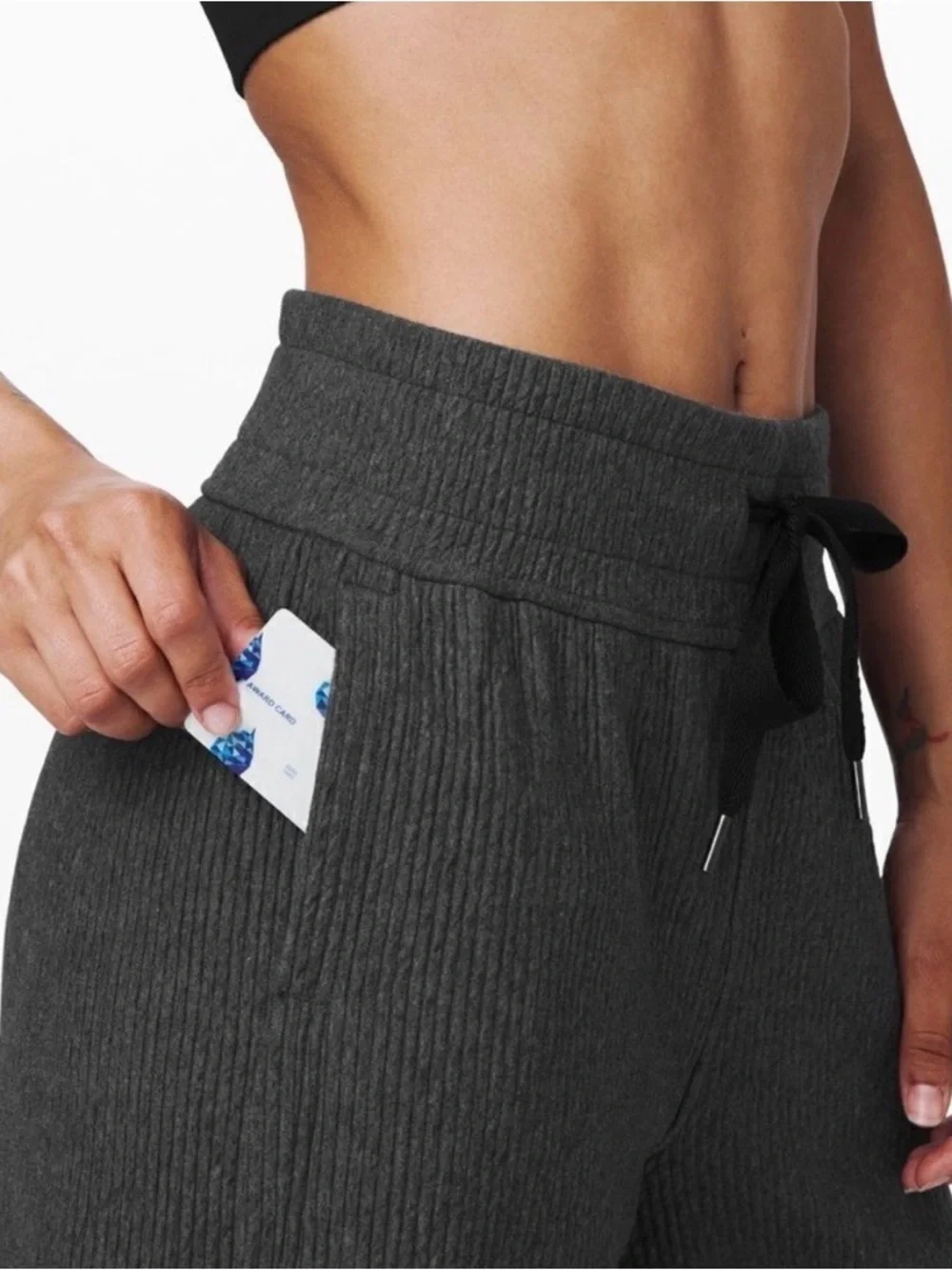 lululemon athletica Charcoal Wide-Leg Ribbed Capris